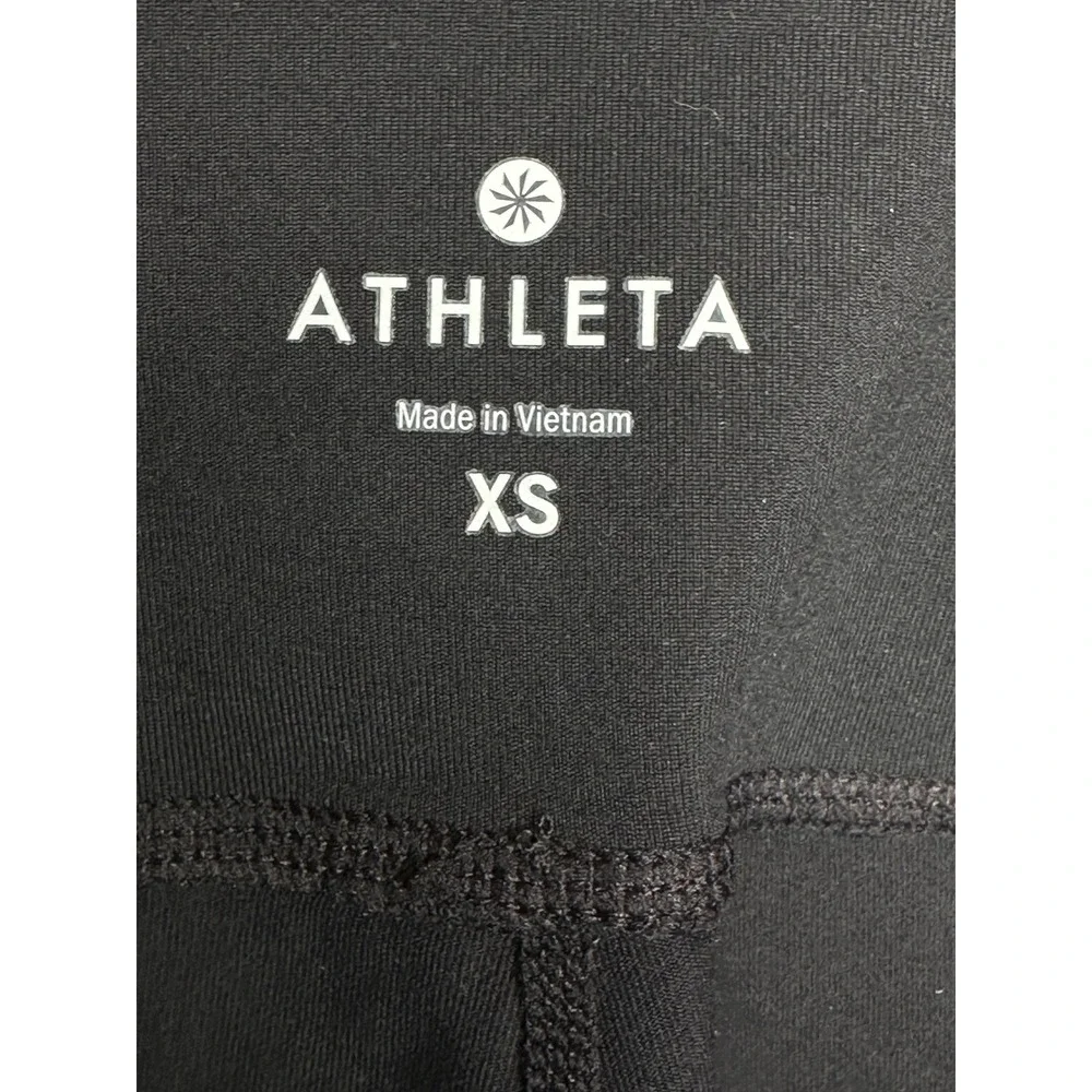 Athleta Leggings XS Black Metallic Foil Rain High Rise Activewear Workout Yoga